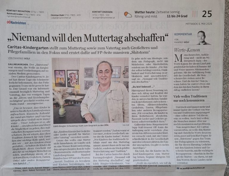 Mehr über den Artikel erfahren Muttertag im Caritas-Kindergarten       St. Josef